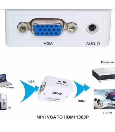 مبدل VGA به HDMI با صدا مینی
